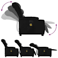 Miniatyrbild 6 av 6: Massagestol med elektrisk lyftfunktion och lutbar funktion i svart PVC DEC027803 Svart