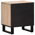 Pikkukuva 6 / 6: 2 kpl yöpöytiä ovikompartimentilla 40 x 34 x 46 cm valkaistu mango-puu ja teräs DEC034797 Vit