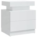 Miniatyrbillede 1 af 5: Sengebord med to skuffer 45 x 35 x 52 cm hvidt ingenieurtræ DEC033505 Vit