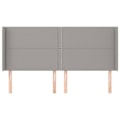 Miniatyrbillede 2 af 6: Hovedgærde til soveværelse, møbel med sidekant 203 x 16 x 118/128 cm, lys grå stof TDL0205194 Grå