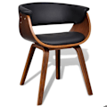 Miniatyrbild 1 av 4: Matstol - Optimal Komfort - Böjd Trä - Svart Konstläder - Modern Design - 1 Plats Svart