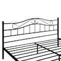 Miniatyrbillede 3 af 5: Sort metal sort med metal lameller og madras 160x200cm med buet hovedgærde 03_0002720 Metall