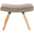 Miniatyrbillede 4 af 4: Repose-fod - Noname - Taburet i taupe stof - Træben - Skandinavisk stil - 100% polyester Mol