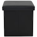 Miniatyrbillede 5 af 6: Tabouret sidde opbevaringspuf i sort PVC DEC026352 Svart