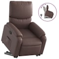 Miniatyrbillede 2 af 6: Fauteuil relax TV polstring komfortabel elektrisk løftefunktion i PVC brun DEC028031 kastanj