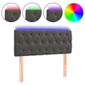 Miniatyrbillede 1 af 4: Hovedgærde - LED - Mørkegrå velour - 100x7x78/88 cm - Moderne design - Blød at røre ved Mörkgrå