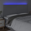 Miniatyrbillede 3 af 4: Hovedgærde til seng, soveværelse, LED-møbel 200 x 5 x 118/128 lys grå stof