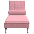 Pikkukuva 2 / 6: Meridienne chaise longue pour interieur de massage avec traversin en velours rose DEC026158 Rosa