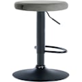 Miniatyrbillede 5 af 6: Barstol x1 simpel design, justerbar højde, grå velourbetræk, sorte metalben 10_0005353 Grå