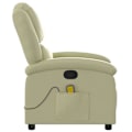 Miniatyrbild 6 av 6: Vilsittande tv-fåtölj med massagefunktion, justerbar, 6 massagepunkter i äkta läder, crème DEC026884 Grädde