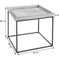 Miniatyrbillede 2 af 4: Side table lav borde sofabord i naturligt paulownia-træ og metal 60 x 60 x 60