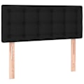 Miniatyrbillede 3 af 5: Sengegavl tilbehør soveværelse møbel med LED 100 x 5 x 78/88 cm sort stof TDL0200754 Svart