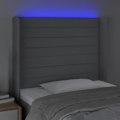 Miniatyrbillede 3 af 4: Hovedgærde - Ikke specificeret - 103x16x118/128 cm - Lysegrå stof - Farvet LED - Moderne design Ljusgrått