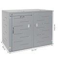 Miniatyrbillede 2 af 6: Udendørs affaldscontainerabri til skraldespande op til 2 beholdere med låg 116,5x131x80 cm i rustfrit stål 04_0005399 Guld