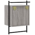 Pikkukuva 5 / 6: Seinäpuusohva yöpöytä laatikolla ja lokero 40 x 30 x 61 cm harmaa engineering-puu ja metalli DEC034329 kastanj