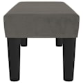 Miniatyrbillede 3 af 5: Bænk i klassisk design 70 x 30 x 30 cm i gråt velour og MDF DEC024674 Grå