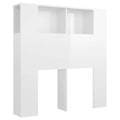 Miniatyrbillede 1 af 4: Hovedgærde med opbevaring, sengetilbehør, natbord, hylde 100 x 18,5 x 104,5 MDF hvid glans.