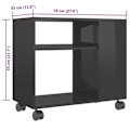 Miniatyrbillede 4 af 4: Konsolbord med hjul 70 x 35 x 55 cm grå ingeniørtræ DEC032447 kastanj