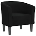 Miniatyrbillede 1 af 6: Lounge stol komfortabel sæde rund ryg moderne design i sort stof DEC026471 Svart