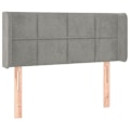 Pikkukuva 2 / 4: Sängynpääty, makuuhuoneen kaluste, LED-valolla, 93 x 16 x 78/88, vaaleanharmaa sametti