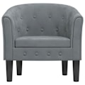 Miniatyrbillede 2 af 6: Lounge stol komfortabel sæde moderne design i mørkegrå fløjl tufted DEC026452 Grå