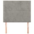Miniatyrbillede 2 af 6: Hovedgærde - Klassisk - 100x5x78/88 cm - Lys grå velour - 2 dele - Elegant Ljusgrått