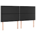 Miniatyrbillede 1 af 6: Hovedgærde til sengeaccessoire til soveværelse møbel i 4 dele 100 x 5 x 78/88 cm syntetisk sort TDL0205978 Svart