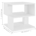 Miniatyrbillede 4 af 4: Side table for sofa end plant support 40 x 40 x 40 cm white chipboard DEC032349 Vit