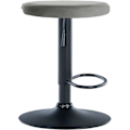 Miniatyrbillede 4 af 6: Barstol x1 simpel design, justerbar højde, grå velourbetræk, sorte metalben 10_0005353 Grå