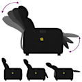 Miniatyrbillede 4 af 6: TV afslapningsstol med massagefunktion, justerbar, 6 massagepunkter i sort stof DEC027071 Svart