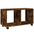 Miniatyrbillede 1 af 6: Rulleskab egetræ røgfarvet 72 x 33 x 42,5 cm ingeniørtræ brun DEC031377 kastanj