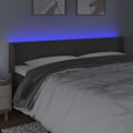 Miniatyrbillede 3 af 4: Hovedgavl - Ikke specificeret - 183x16x78/88 cm - Mørkegrå fløjl - Integreret LED - Moderne design Mörkgrå