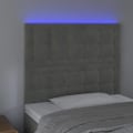 Miniatyrbillede 3 af 5: Hovedgærdet til soveværelse med LED-møbel 80 x 5 x 118/128 cm i lysegrå velour TDL0201278
