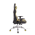 Miniatyrbillede 3 af 6: Gamerkontorstol med sportsligt design, med varme- og massagefunktion samt sorte/gule PVC-puder 10_0002531 Gul