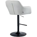 Miniatyrbild 4 av 6: Barstol hög x1 funktion rotation 360° i krämfärgad sammet med dekorativa sömmar, svart metallunderrede 10_0005268 Grädde