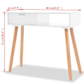 Pikkukuva 6 / 6: Toimiva ja tyylikäs konsolipöytä, jossa on laatikoita, koko 80 x 30 x 72 cm, MDF valkoinen DEC031736 Vit