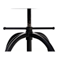 Miniatyrbillede 5 af 6: Industriel design barstol med justerbar højde i sort metal og sæde i hvid PVC 10_0005360 Vit