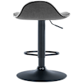 Miniatyrbillede 5 af 6: Barstol x1 ergonomisk sæde i lys gråt stof, sort metal trompetfod 10_0005392 Grå