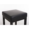 Miniatyrbillede 2 af 3: Barstol x1 med fodstøtte, enkelt design, sædehøjde 80 cm i sort PVC og støtte i sort metal 10_0005406 Metall