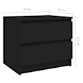 Miniatyrbillede 4 af 4: Natskab med 2 skuffer 50 x 39 x 43,5 cm sort agglomerat DEC034515 Svart