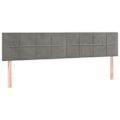 Miniatyrbillede 2 af 4: Hovedgærde - Ikke specificeret - 160 cm - Lys grå velour - Indbygget LED - Moderne design Ljusgrått