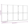 Miniatyrbillede 5 af 5: Paravent separator for room partition 5 panels x black 350 x 180 cm textilene black and wood DEC031018 kastanj