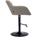 Miniatyrbillede 3 af 6: Barstol høj x1 360° rotationsfunktion i taupe stof med dekorative syninger, metalben i sort 10_0005278 Metall