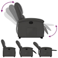 Miniatyrbillede 6 af 6: Fauteuil relax TV med komfortabel polstring, elektrisk løftefunktion i ægte grå læder DEC027924 Grå