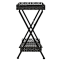 Miniatyrbillede 3 af 6: Sammenklappelig sidebord 58 x 35 x 72 cm i sort metal DEC032589 Metall