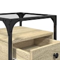 Pikkukuva 6 / 6: Yöpöytä laatikolla 40 x 40 x 55 cm engineered wood tammen värinen lasi ja teräs DEC033859 kastanj