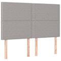 Miniatyrbillede 1 af 6: Hovedgærde til seng, soveværelse møbel i 4 dele 72 x 5 x 78/88 cm lys grå stof TDL0206037 Grå