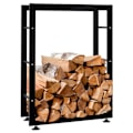 Miniatyrbillede 1 af 6: Range bûches hylde støtte træ til pejs 80x60x25 cm metal sort 10_0003557 kastanj