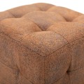 Pikkukuva 4 / 6: 2 kpl 30 x 30 x 30 cm PVC-nahkakiiltopinnalla varustetut nappipehmustetut pöydät, ruskea DEC029937 kastanj