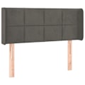 Miniatyrbillede 1 af 4: Hovedgærde - Ikke specificeret - 93x16x78/88 cm - Mørkegrå velour - Klassisk stil - Ører Mörkgrå